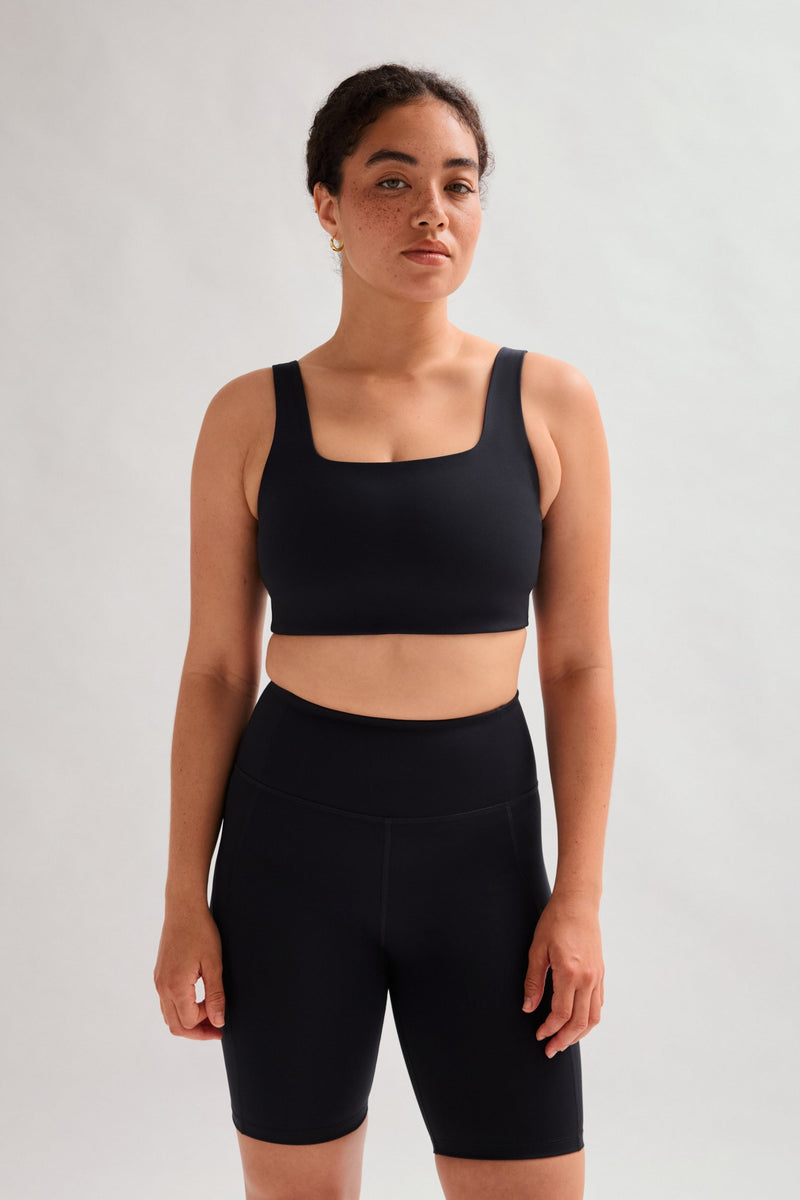 Black Tommy Cropped Bra