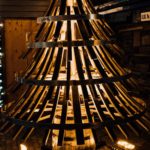 Toronto Christmas Market Christmas Tree Made of Wine Barrels