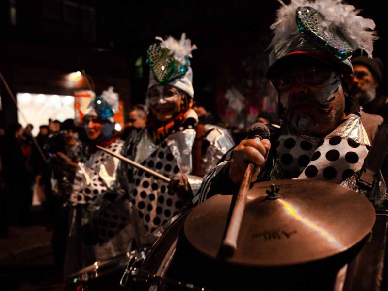 Winter Solstice Parade in Kensington market. Drummers