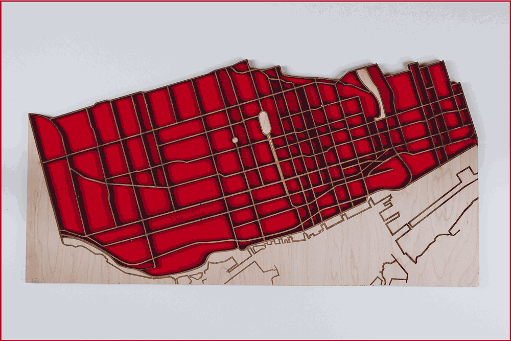I Love You Toronto laser cut map puzzle