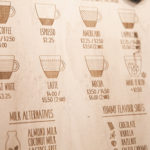 The Maker Bean Cafe beverage menu lazer etched