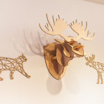 The Maker Beans's Laser cut moose head and cats
